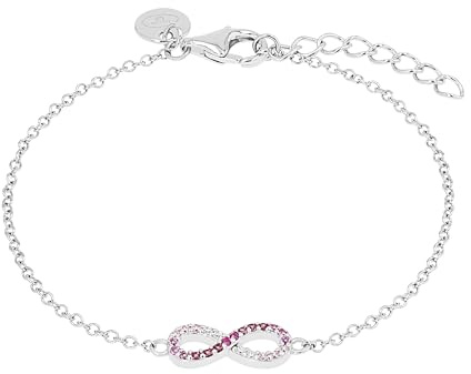 Tom Tailor Armband mit Anhänger für Mädchen, Sterling Silber 925, mit Zirkonia, 14+2 cm, Infinity, silber, Geschenkidee, Armschmuck, Kinderschmuck, 2100590