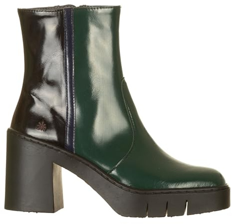 ART 1974 Berna, niedrige Stiefel mit Reißverschluss für Damen, Schwarz und Grün, 37 EU