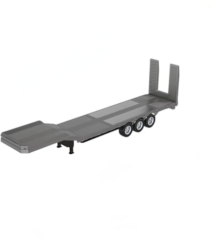 Funwetrike Plateau semi-remorque à l'échelle 1/18 pour camion semi-remorque RC 770S à usage intensif, véhicules de construction pour adultes (Gris)