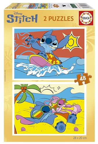 Educa - Puzzle Stitch | Set mit 2 Kinderpuzzles à 48 Teilen | Empfohlen für Kinder im Alter von 4, 5 und 6 Jahren (20466)