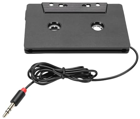 PUSOKEI Auto Audio Kassetten zu Aux Adapter, Universeller Kassetten Adapter mit 3,5mm Audiobuchse und 3,5mm auf USB C Kabel, 4 Kanal Stereo Ausgang, für Mobiltelefone, MP3 Player