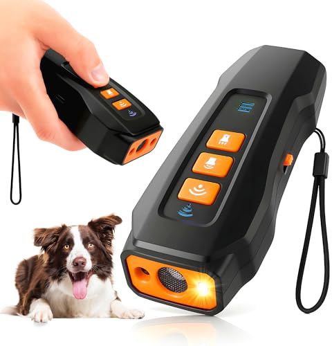 ZALEZ - Ahuyentador Perros Ultrasonido Potente - Antiladridos para Perros con 3 Frecuencias Ajustables con Linterna - Alcance de 10 M