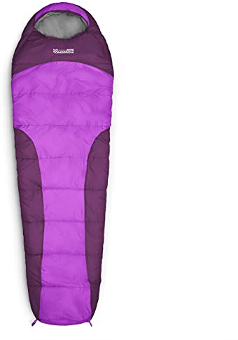 Lumaland Outdoor Schlafsack Mumienschlafsack, 230 x 80 cm, inklusive Packsack, 50 x 25 cm gepackt lila