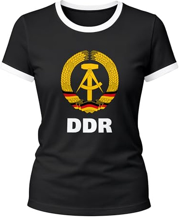 MoonWorks Damen WM-Shirt DDR Fan Retro Nostalgie
