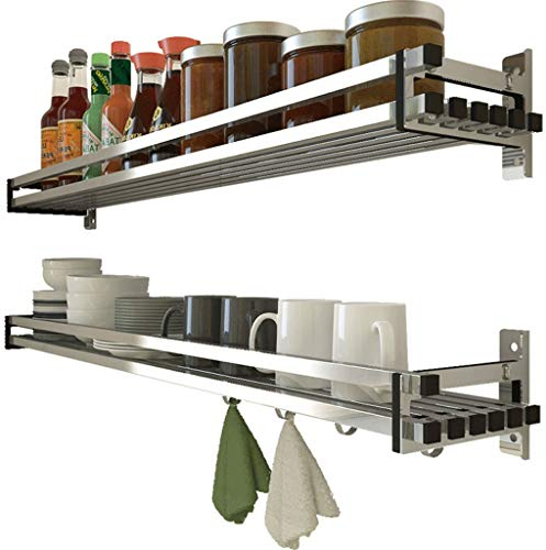 Hestiyaa Besteckkasten Gewürzregal Edelstahl Gewürzregale aus Metall Für Gewürze als Küchenablage Schrankeinsatz Organizer 50cm