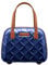 STRATIC Leather & More Hartschalen-Kosmetikkoffer Beautycase Handgepäck, Echtleder-Adressanhänger, TSA-Zahlenschloss, Blue