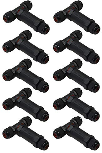 ChiliTec Kabelverbinder Y-Adapter wasserdicht Kabelmuffe IP68 Verbinder für Aussenbereich für z.B. Erdkabel Pool Gartenleuchen Pumpe für Kabel Ø 8-11mm 10Stück
