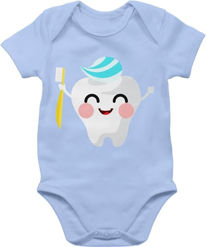 Shirtracer - Baby Body Kurzarm - Karneval & Fasching - Zahnfee Zahnpasta I Zahnmedizin Geschenkidee I Erster Zahn