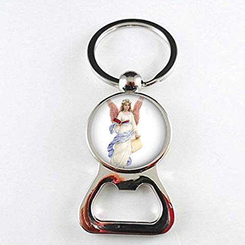 Weihnachtsengel Flaschenöffner, Urlaubsschmuck, Geschenke für Frauen, Religionskunst aus Glas, Foto-Schmuck, personalisiertes Geschenk
