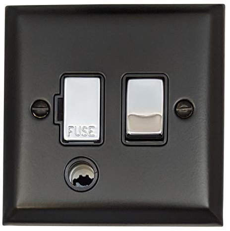 G&H SFB356-PC Spectrum Plate Matt Black 1 Gang Fused Spur 13A Switched & Flex Outlet
