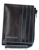 PIQUADRO Porta Carte di Credito in Pelle, Accessori da Viaggio-Portafogli Unisex-Adulto, Nero, Talla única
