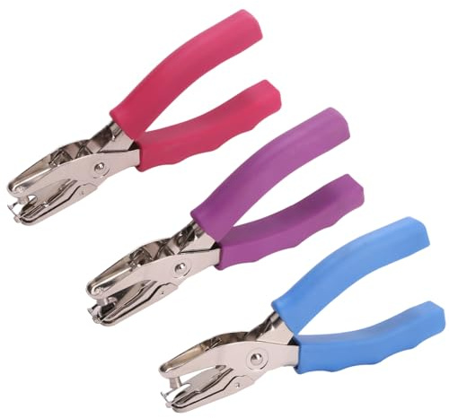 Craftinova 1 Hole Punch, 1/4 inch of Single Whole Punch,with Soft Grip Handles, with 6 Sheet Capacity, Perfect for Home Office School Supplies, can be Used for Labels and Greeting Cards,3 PCS