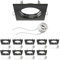 ledscom.de 10 Stück Deckeneinbaurahmen RIR Einbaurahmen schwarz matt eckig (LED/Halogen/GU10/MR16/PAR16/50mm) inkl. GU10 Fassung