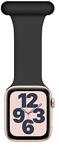Wepro Strap Compatible with Apple Watch Strap 41mm 40mm 38mm, Infection Control Design Silicone Pin Fob for Nurses Midwive Doctor Healthcare Hiker, for iWatch Series SE/10/9/8/7/6/5/4, Black(NO WATCH)