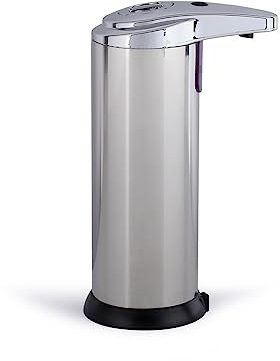 Livoo - Distributeur de Gel à capteur Infrarouge SA109-220ml, Acier Inoxydable, gels/savons/desinfections, détection Mouvement, Amovible, à Piles