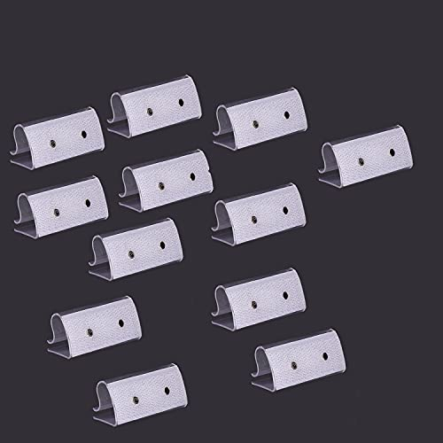 Trimming Shop Lot de 12 pinces à nappe en plastique avec bandes auto-agrippantes pour jupes de table Transparent 6,5 x 2,5 x 2,5 cm