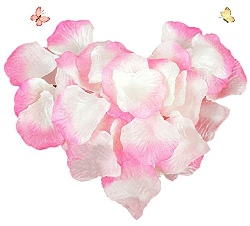 Rosenblätter,1000 Stück Rosenblüten Künstliche Seide Rosenblätter Rosenblüten für Valentinstag Hochzeit Blumendekoration Petals Pink White