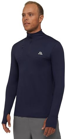 DANISH ENDURANCE Langarm-Funktionsshirt Herren, Sport-Shirt, Zip XL Marineblau