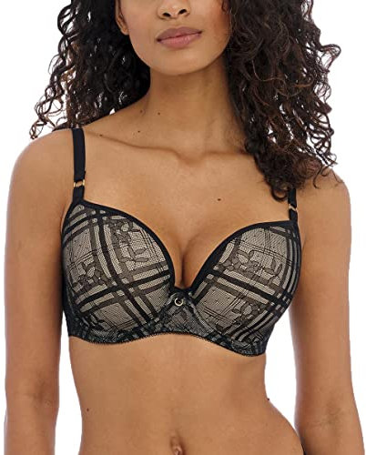 Freya Women's Fatale Underwire Molded T-Shirt Bra, Noir, 34DD