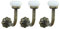TentHome Keramik Haken Garderobe Vintage Garderobenhaken Kleiderhaken Wandhaken Antike Handtuchhaken Porzellan Einzelhaken Bronze 3er Set mit weißer Keramikkugel Ø 2,7cm Weiß Groß
