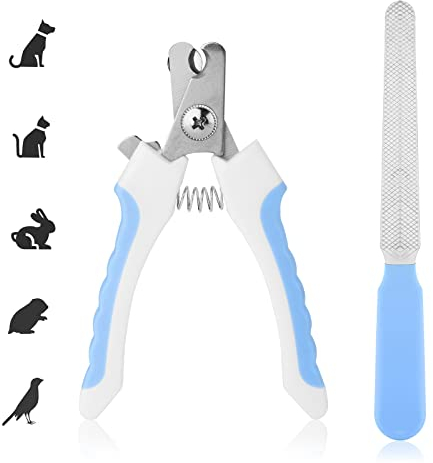 cobee Nagelknipser für Haustiere, Nagelfeilen für Hunde Nagelknipser für Hunde Professioneller Haustiertrimmer mit Schutzvorrichtung und Sicherheitsschloss Krallenschere für Hunde (Blau)