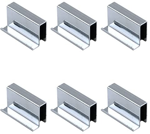 Pastlla Glastürgriff-Clip für Fenster, Vitrinen, Türen, 4,1 cm, poliertes Chrom, 6 Stück