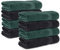 Komfortec 8er Handtücher 50x100 cm Set aus 100% Baumwolle, Frottee, Weich, Schwarz/Dunkelgrün