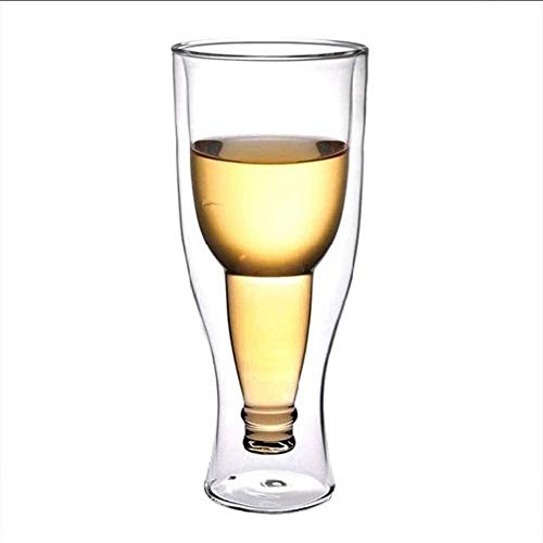 Vaso de Whisky para Bares De Cristal 2 Piezas Gasas de Cerveza de cristalería Tazas con Cervezas de Cerveza de Doble Pared aisladas.