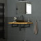 ML-Design 2er Set Wandkonsole für Waschtisch, 350x150 mm, Schwarz, Stahl, Design Waschtischhalterung, Wandhalterung Unterbau für Waschtischplatte, Konsolenträger Regalträger Regalhalter Handtuchhalter