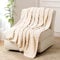 FY FIBER HOUSE Fleece Kuscheldecken, extra weiche Flauschige Decken, leichte, gemütliche Mikrofaser Sofadecke/Wolldecke für Büro, Sessel und Camping, 230x230cm, Beige