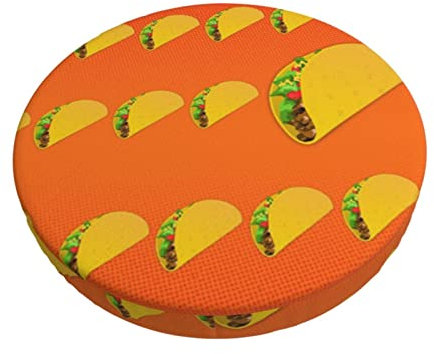 BVMPRS Lustig bedrucktes rundes Barhocker-Kissen mit Lebensmittelmuster, elastischer Stuhlkissenbezug für Barhocker, Restaurant, Büro, Höhe Tisch 30,5–35,6 cm