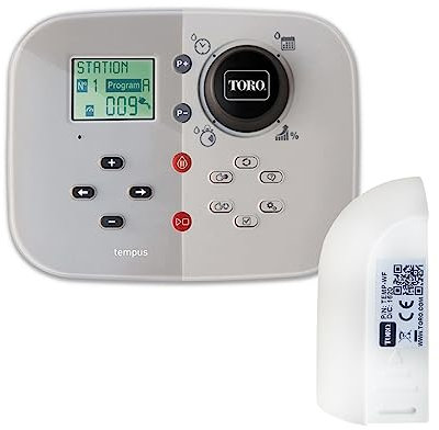 GNCGarden Programador de riego Toro Tempus 4 Estaciones | Controlador Serie Tempus de Toro Interior 220V + Módulo WiFi | Programador riego automático | Ahorro de Agua | Temporizador riego automático