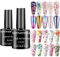Senvenski Nail Foil Glue Gel Nagellack, 7.3ml x2 Tranfer Glue Gel for Maniküre Aufkleber Foil Transfer Soak Off DIY Manicure Kit Set UV LED (TB007)