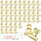 100 Stück 22mm Kleine Bulldogge Büroklammern, Kleine Bulldog Clips Briefklemmer Metall Scharnier Clips Binder Klammern, für Kunsthandwerk, Zeichnungen, Fotos (Gold 100)