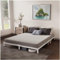 Dreamzie Bettgestell 140x190 mit Lattenrost aus Metall - Bett 140 x 190 für Matratze, Höche 25 cm - Robust, Leichte Montage, Umfangreicher Stauraum - Weiß Lattenrost