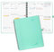 POPRUN Kalender 2025 Wochenplaner (Aug.2024-Dez.2025) Ringbuch mit Softcover, ca. A4 (26,5 x 21,5 cm), 17-Monate-Terminplaner 2025 1 Woche 2 Seite mit Zertifiziertem Papier - Mintgrün
