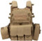 Peminkoo Chaleco táctico Armadura Corporal Portador de Placas de Caza Accesorios de Airsoft Combate Militar ejército Wargam molle (Tan)