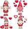 GORGECRAFT 4 Pegatina para Ventana del Día de San Valentín Lindo Gnomo Enano Corazón de Amor Impermeable Vidrio Estático Pegatina para Puerta Corredera Decoración de Película de Vinilo Pegatinas