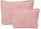 Zenovate Kosmetiktasche Damen, Kordsamt-Make up Tasche für Handtasche Schminktasche Klein, Travel Cosmetic Bag Makeup Bag, Groß Kapazität Kulturtasche für Damen Mädchen-Rosa (1 Groß + 1 Klein)