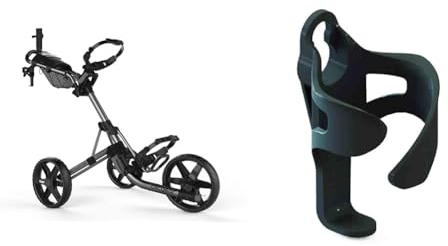 Clicgear Unisex 4.0 4 0 Trolley Silver, Silver, One Size UK Golf Trolley Cup Holder XL, Black