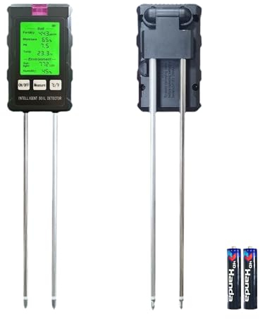 6 in 1 tester PH-metro, misuratore di umidità del terreno, tester di umidità per PH, luce e umidità, misuratore digitale di pH per terreno per piante, idroponica, orto, prato