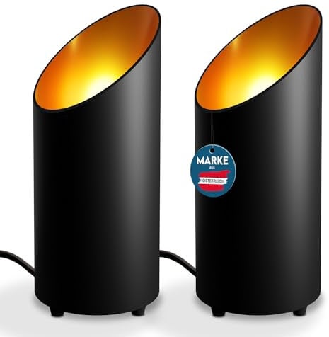 charlique® Foco LED (2 piezas) negro, 6 W, lámpara de pie LED para iluminación indirecta, lámpara de pie con LED GU10 230 V, luz cálida 2700 Kelvin