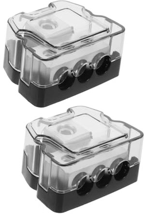 BUGUUYO 2pcs Car Audio Modification Automotive Battery Distribution Block Auto Car Headphones for Truckers Cars Power Distribution Block Car Audio Splitter for Car Audio Plastic
