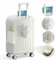 cadciehe 20 Inch Suitcase Hard Shell Spinner Wheel Luggage with USB Interface Cup Holder Hanging Hook and Code Lock Silent Spinner Wheel Luggage Suitcase White