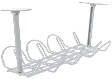 Uonlytech 2 Juegos Suspensión de Enchufe de Alambre Rejilla para Cables Estante de Alambre Debajo del Escritorio recogecables Escritorio sujeta Cables Escritorio Bandeja Cables Escritorio