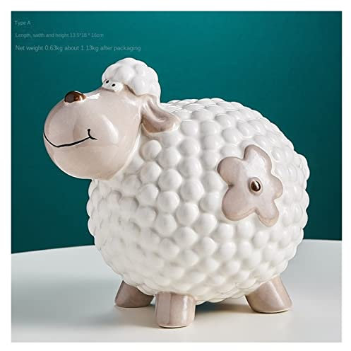 Spardose, Schaf Sparschwein Keramik Spardose for Münzen Bargeld Aufbewahrungsbox Kindergeburtstagsgeschenke Heimdekoration Spardose Praktische Geschenke for Geburtstage, Weihnachten, Babypartys,Erwac