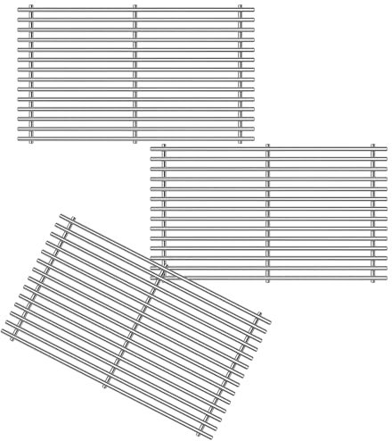 Htanch 47,5 cm SUS304 9 mm Grillroste für Weber Genesis II 400 und Genesis II LX 400, Genesis II/LX E410 E415 E435 E440 S410 S415 S435 S440 Serie Grills, 3 Packungen Grillrostteile für Weber 6600 89 g