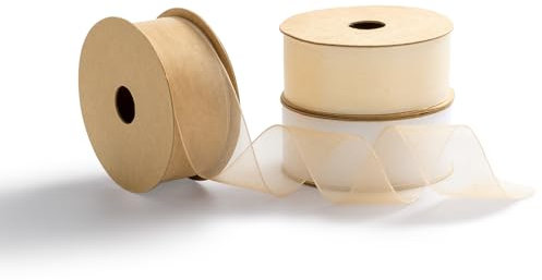 MORSUNBELA Geschenkband Organza Breit Schleifenband 25 mm X 9 m Hochzeit Dekoband Bänder Organzaband Seidenband