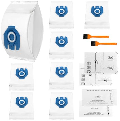 LOTUSWILD 8 Stück Wiederverwendbare Staubsaugerbeutel mit Reißverschluss für Miele Hyclean 3D GN Staubbeutel S8, S5,S2, S800 - S858, S600 - S658, S400 - S456i,Complete C3, C2, Classic C1