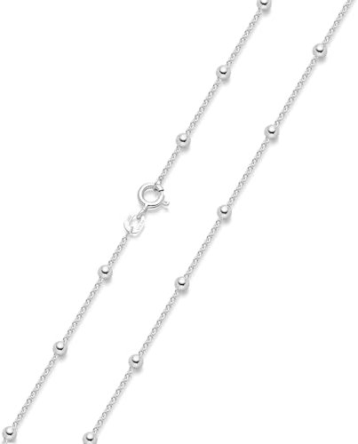 MATERIA Halskette Kugeln Silber 925 - Damen Kette Kugelkette kurz filigran Frauen K118-45 cm